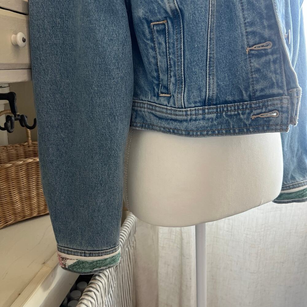 Upcycled quilt jacket denim jacket size XS - Picture 6 of 6
